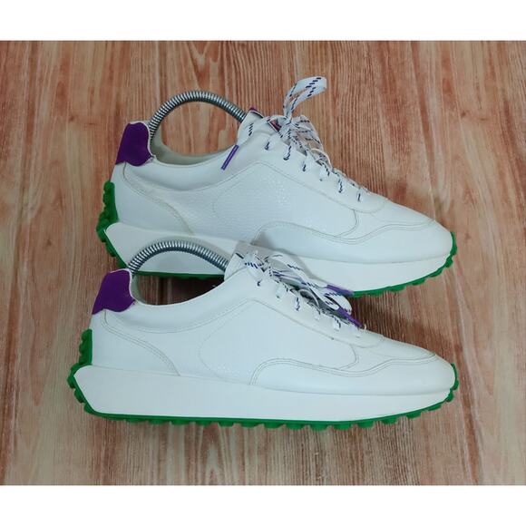 Zara Women's Sneakers Lace-Up Off White Purple Green Size EU 39 - Picture 11 of 11
